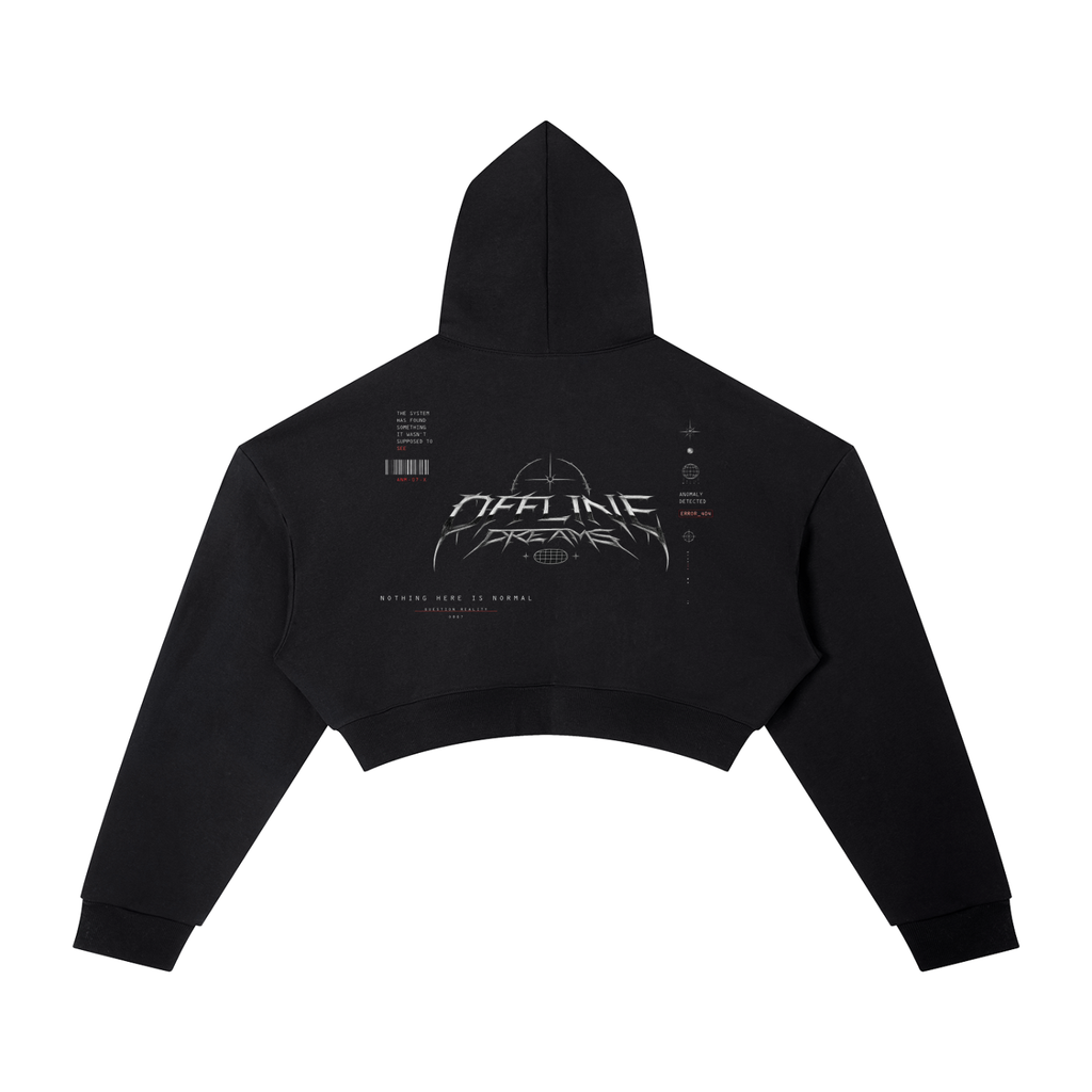 ANOMALIES-NOTHING HERE IS NORMAL CROPPED HOODIE